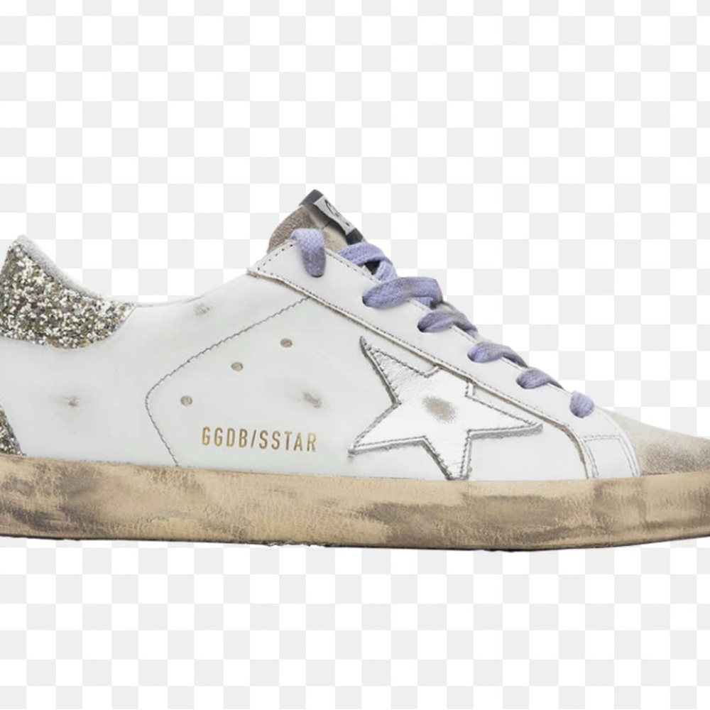 Golden Goose Women's White and Glitter Sneakers